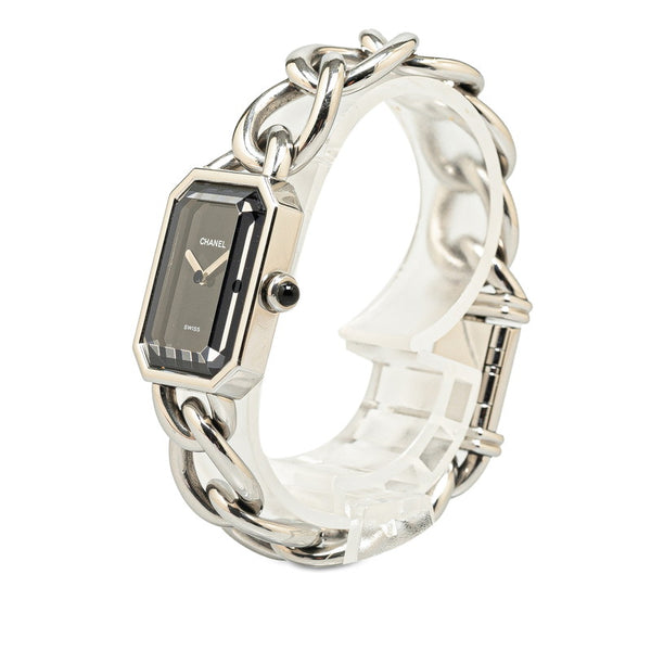 シャネル プルミエール 腕時計 サイズ:M H0452 クオーツ ブラック文字盤 ステンレススチール レディース CHANEL 【中古】