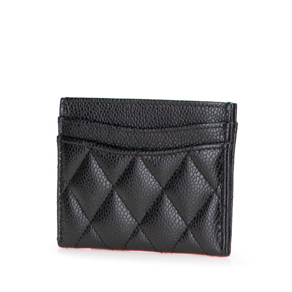 シャネル マトラッセ ココマーク ゴールド金具 クラシック カードケース AP4472 ブラック キャビアスキン レディース CHANEL 【中古】