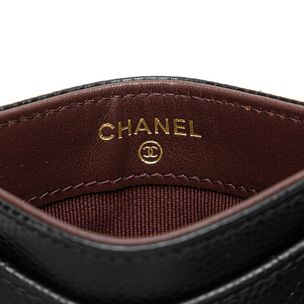 シャネル マトラッセ ココマーク ゴールド金具 クラシック カードケース AP4472 ブラック キャビアスキン レディース CHANEL 【中古】
