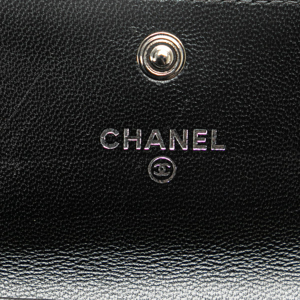シャネル マトラッセ ココマーク カードケース パスケース A50169 ブラック レザー レディース CHANEL 【中古】
