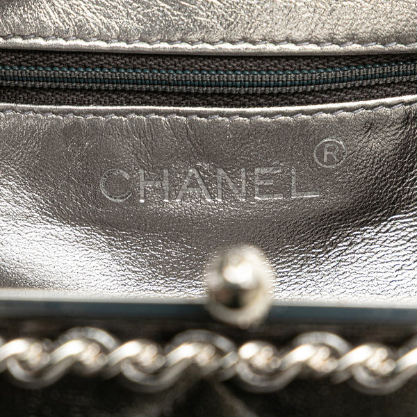 シャネル マトラッセ ココマーク がま口 チェーン ショルダーバッグ シルバー ラムスキン レディース CHANEL 【中古】