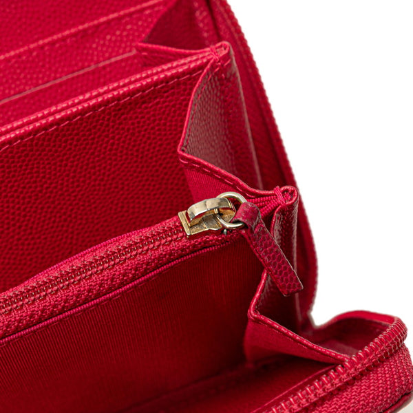 シャネル ボーイシャネル ココマーク ラウンドファスナー 長財布 ピンク キャビアスキン レディース CHANEL 【中古】