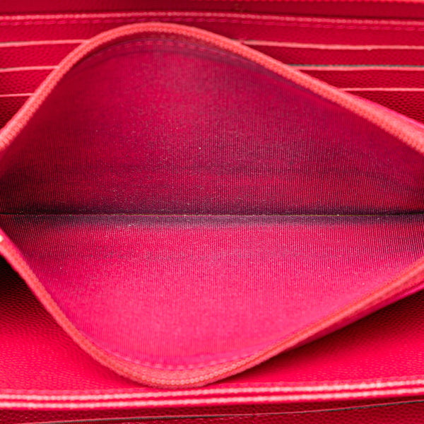 シャネル ボーイシャネル ココマーク ラウンドファスナー 長財布 ピンク キャビアスキン レディース CHANEL 【中古】