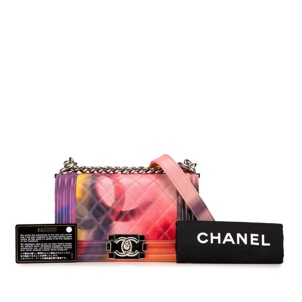 シャネル ボーイシャネル ココマーク チェーン ショルダーバッグ ハンドバッグ ピンク マルチカラー レザー レディース CHANEL 【中古】