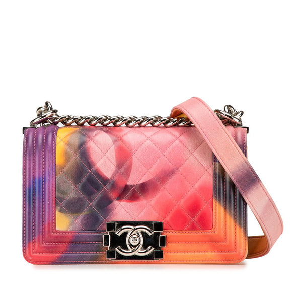 シャネル ボーイシャネル ココマーク チェーン ショルダーバッグ ハンドバッグ ピンク マルチカラー レザー レディース CHANEL 【中古】