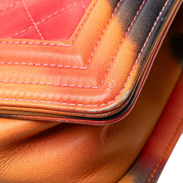 シャネル ボーイシャネル ココマーク チェーン ショルダーバッグ ハンドバッグ ピンク マルチカラー レザー レディース CHANEL 【中古】