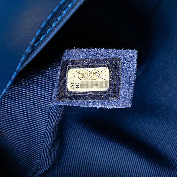 シャネル ボーイシャネル20 Vステッチ 斜め掛け チェーン ショルダーバッグ ブルー ラムスキン レディース CHANEL 【中古】