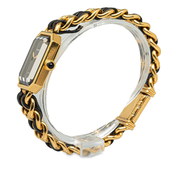 シャネル プルミエール 腕時計 サイズ:L H0001 クオーツ ブラック文字盤 メッキ レディース CHANEL 【中古】