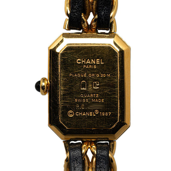 シャネル プルミエール 腕時計 サイズ:L H0001 クオーツ ブラック文字盤 メッキ レディース CHANEL 【中古】