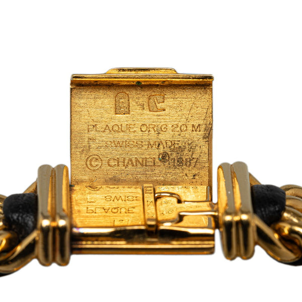 シャネル プルミエール 腕時計 サイズ:L H0001 クオーツ ブラック文字盤 メッキ レディース CHANEL 【中古】