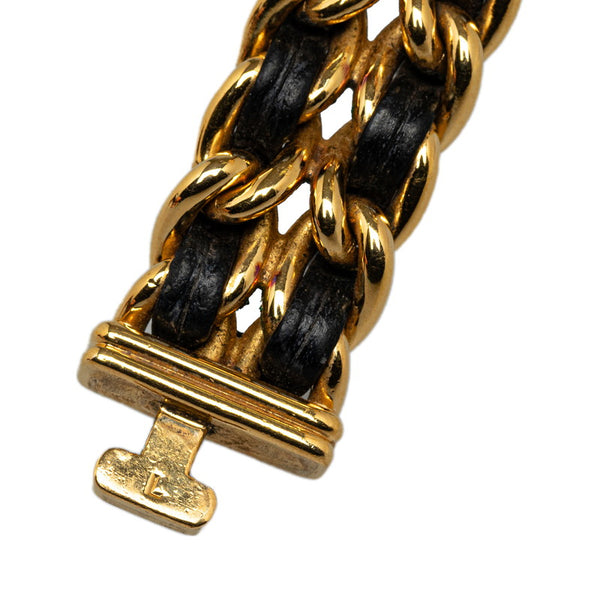 シャネル プルミエール 腕時計 サイズ:L H0001 クオーツ ブラック文字盤 メッキ レディース CHANEL 【中古】