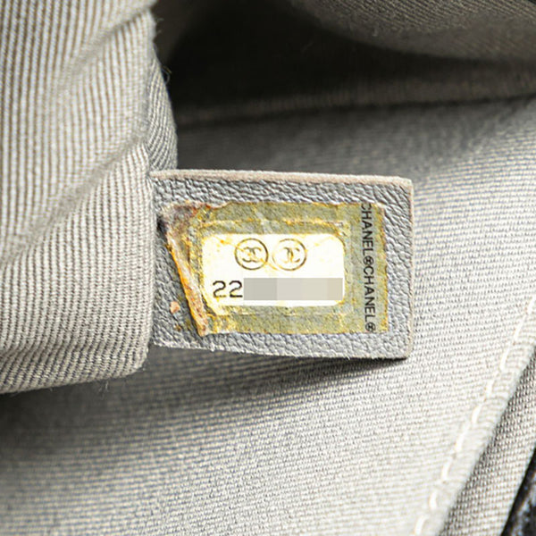 シャネル ボーイシャネル25 Vステッチ チェーン ショルダーバッグ  ブラック シルバー カーフスキン レディース CHANEL 【中古】