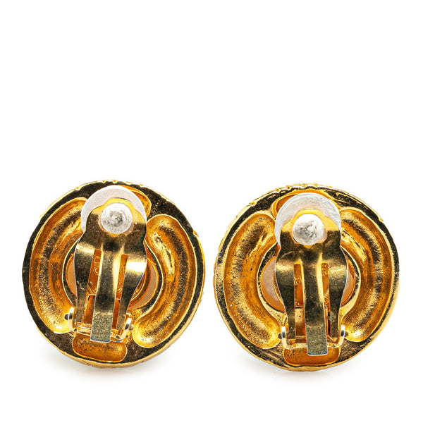 シャネル フェイクパール ラウンド イヤリング ゴールド メッキ レディース CHANEL 【中古】