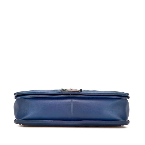 シャネル ボーイシャネル ココマーク  チェーン ショルダーバッグ ブルー ラムスキン レディース CHANEL 【中古】