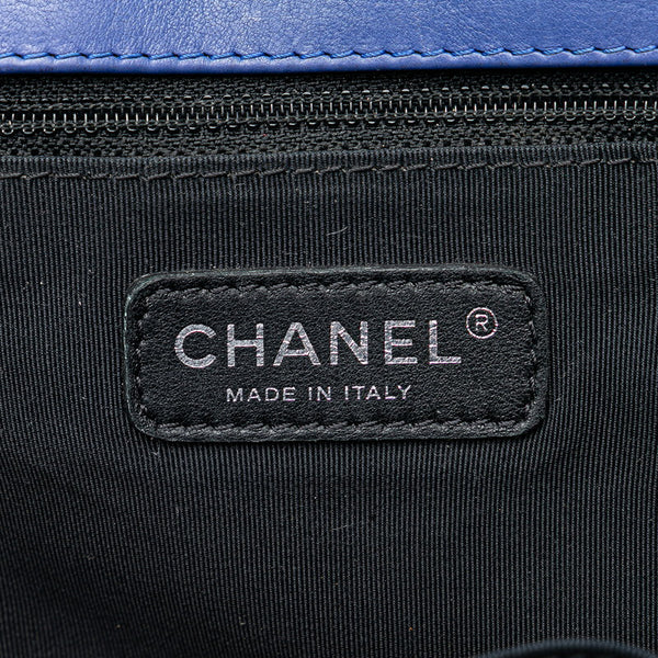 シャネル ボーイシャネル ココマーク  チェーン ショルダーバッグ ブルー ラムスキン レディース CHANEL 【中古】