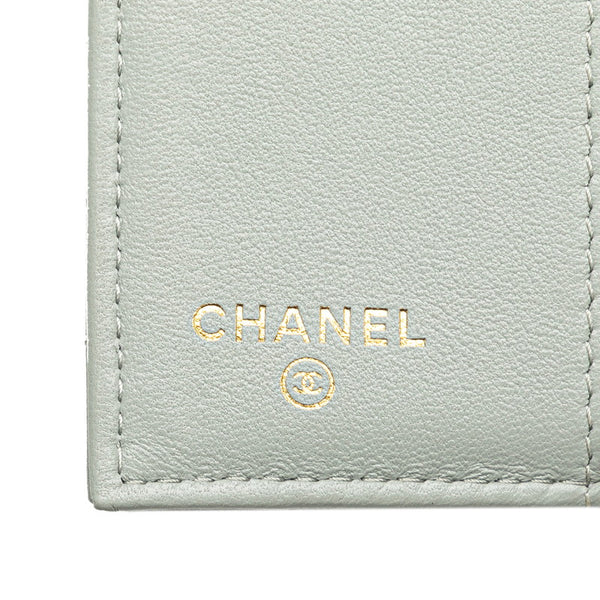 シャネル マトラッセ クラシック スモール フラップ ウォレット 三つ折り財布 AP0231 グレー ラムスキン レディース CHANEL 【中古】