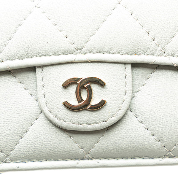 シャネル マトラッセ クラシック スモール フラップ ウォレット 三つ折り財布 AP0231 グレー ラムスキン レディース CHANEL 【中古】