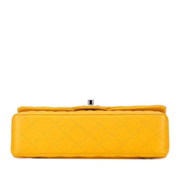 シャネル マトラッセ ココマーク Wフラップ チェーン ショルダーバッグ イエロー シルバー ラムスキン レディース CHANEL 【中古】