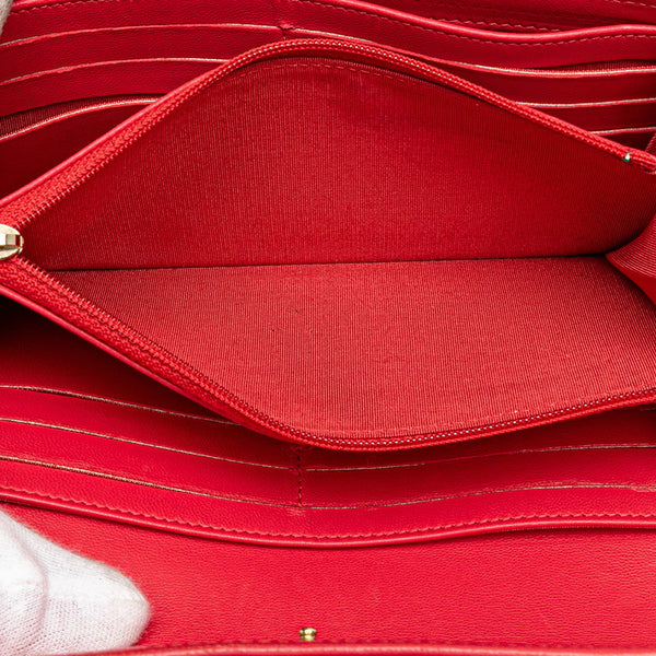 シャネル ボーイシャネル ココマーク 長財布 A80286 レッド ラムスキン レディース CHANEL 【中古】