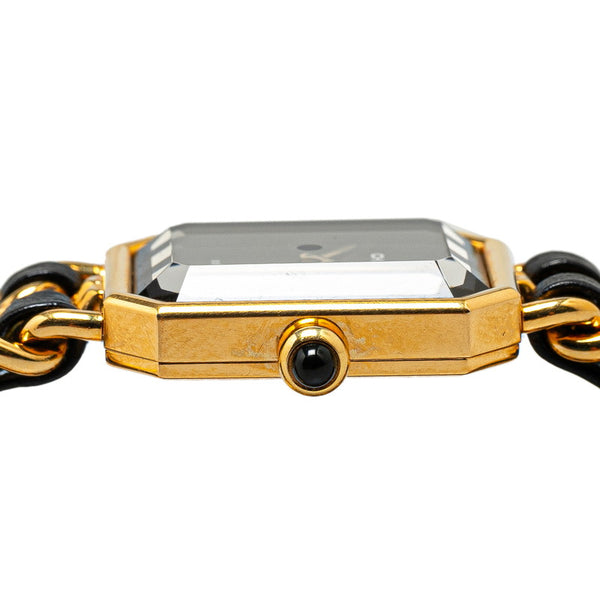 シャネル プルミエール 腕時計 H0001 クオーツ ブラック文字盤 ステンレススチール レザー レディース CHANEL 【中古】