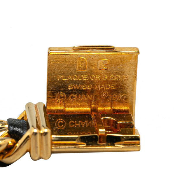 シャネル プルミエール 腕時計 H0001 クオーツ ブラック文字盤 ステンレススチール レザー レディース CHANEL 【中古】