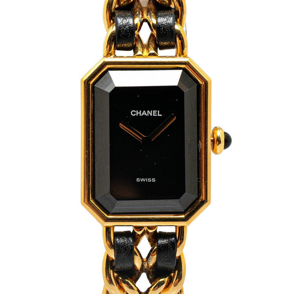 シャネル プルミエール 腕時計 H0001 クオーツ ブラック文字盤 ステンレススチール レザー レディース CHANEL 【中古】