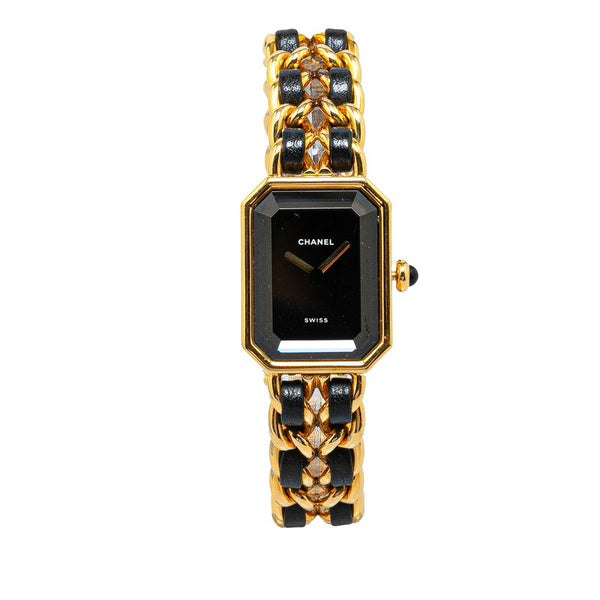 シャネル プルミエール 腕時計 サイズ:L H0001 クオーツ ブラック文字盤 メッキ レディース CHANEL 【中古】