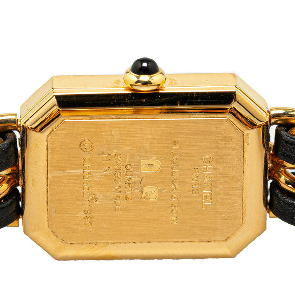 シャネル プルミエール 腕時計 サイズ:L H0001 クオーツ ブラック文字盤 メッキ レディース CHANEL 【中古】