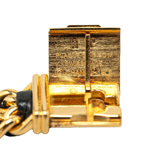 シャネル プルミエール 腕時計 サイズ:L H0001 クオーツ ブラック文字盤 メッキ レディース CHANEL 【中古】