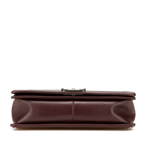 シャネル ボーイシャネル Vステッチ ココマーク チェーン ショルダーバッグ ワインレッド ボルドー ラムスキン レディース CHANEL 【中古】