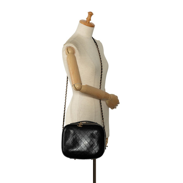 シャネル ビコローレ チェーン ハンドバッグ ショルダーバッグ ブラック ゴールド レザー レディース CHANEL 【中古】