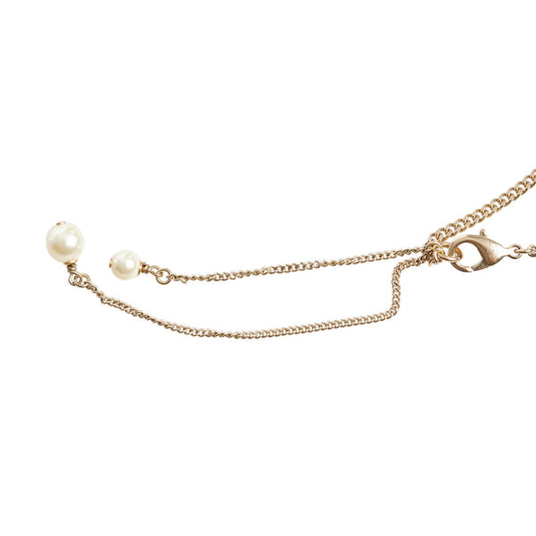 シャネル フェイクパール ココマーク ネックレス ゴールド メッキ レディース CHANEL 【中古】