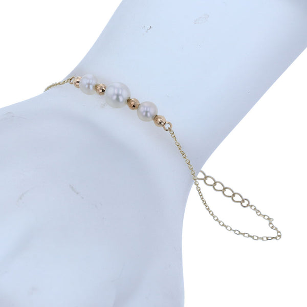 K10YG イエローゴールド アコヤパール4.2~5.3mm ブレスレット レディース 【中古】
