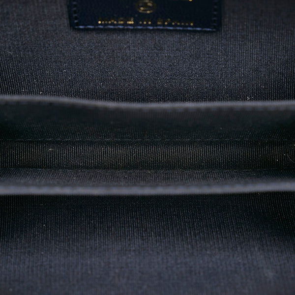 シャネル マトラッセ ココマーク コインケース 小銭入れ コンパクトウォレット ネイビー レザー レディース CHANEL 【中古】