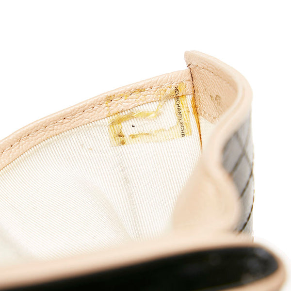 シャネル ビコローレ ココマーク 二つ折り財布 コンパクトウォレット ブラック レザー レディース CHANEL 【中古】