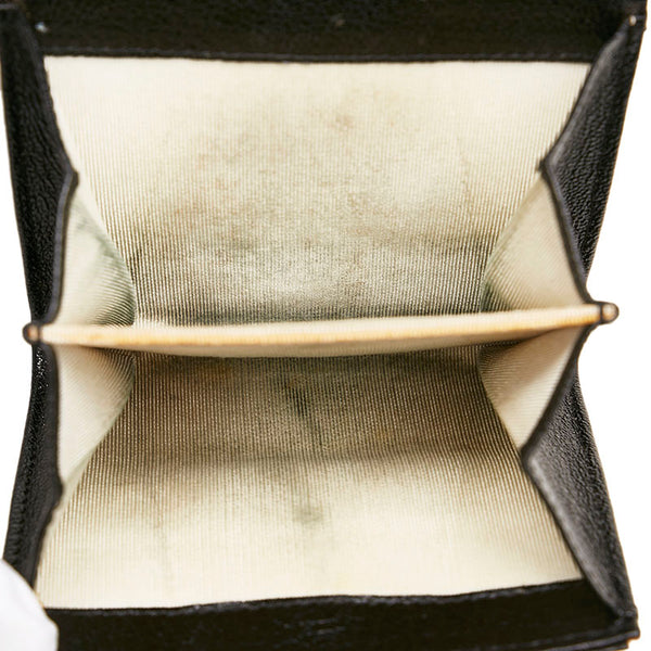 シャネル ビコローレ ココマーク 二つ折り財布 コンパクトウォレット ブラック レザー レディース CHANEL 【中古】