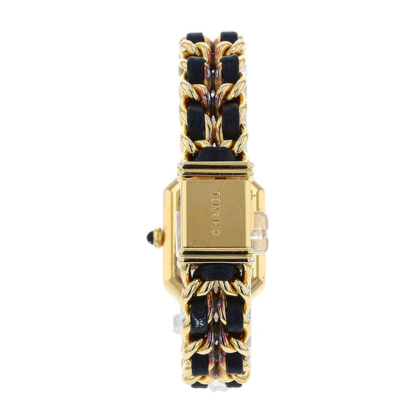 シャネル プルミエール L 腕時計 H0001  クオーツ ブラック文字盤 メッキ レディース CHANEL 【中古】