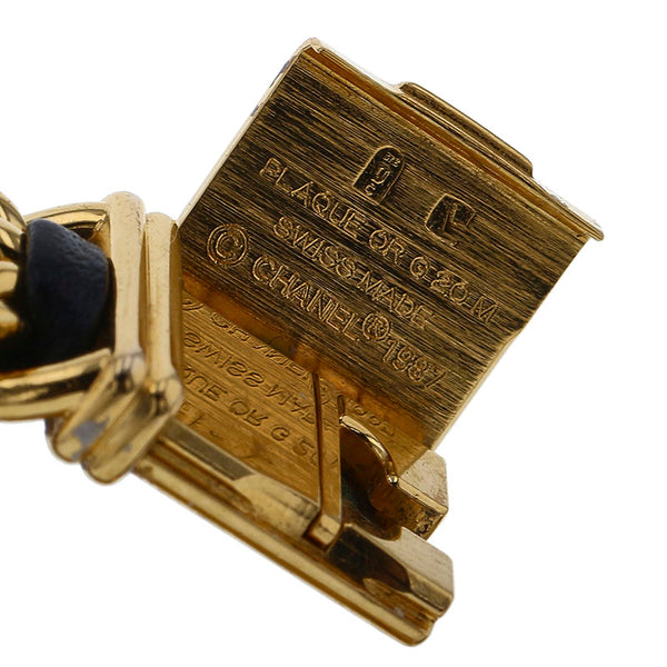 シャネル プルミエール L 腕時計 H0001  クオーツ ブラック文字盤 メッキ レディース CHANEL 【中古】