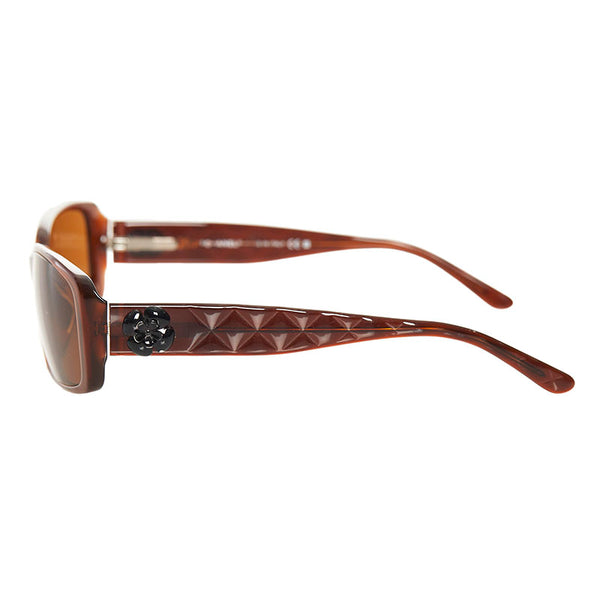 シャネル マトラッセ カメリア ココマーク サングラス ブラウン プラスチック レディース CHANEL 【中古】