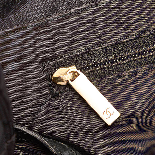 シャネル ニュートラベルライン トートバッグ ブラック ナイロン レザー レディース CHANEL 【中古】