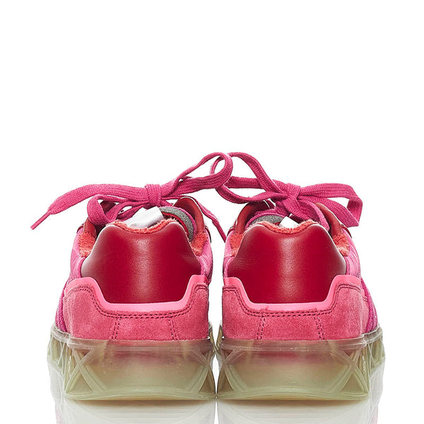 シャネル ビコローレ スニーカー G35190 ピンク スウェード レザー ナイロン レディース CHANEL 【中古】