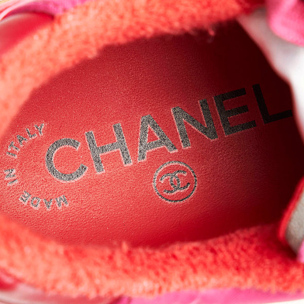 シャネル ビコローレ スニーカー G35190 ピンク スウェード レザー ナイロン レディース CHANEL 【中古】