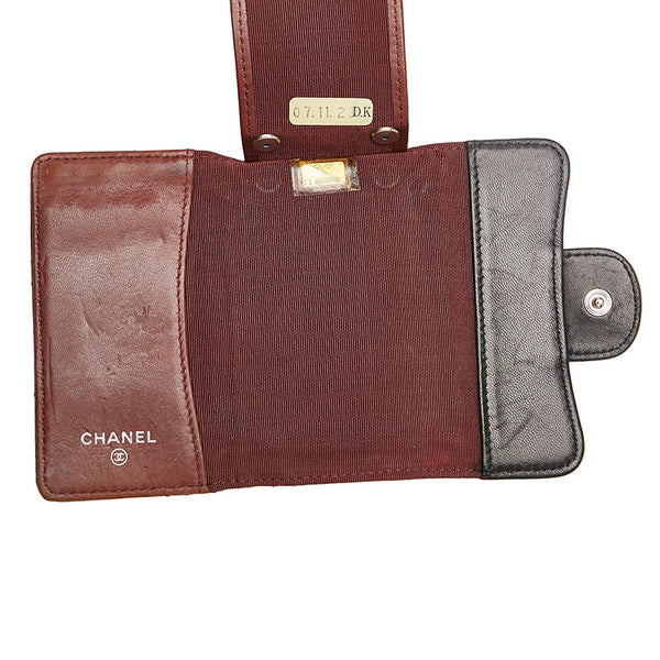 シャネル マトラッセ  6連 キーケース ブラック ラムスキン レディース CHANEL 【中古】