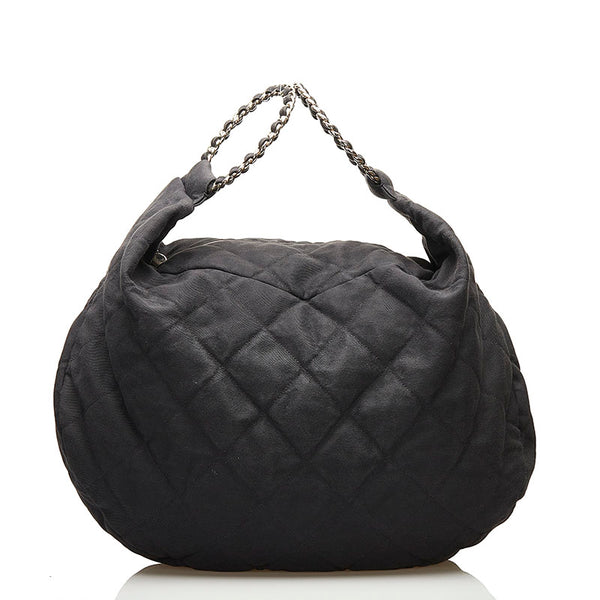 シャネル ハンドバッグ ブラック キャンバス レディース CHANEL 【中古】