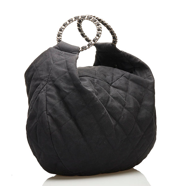 シャネル ハンドバッグ ブラック キャンバス レディース CHANEL 【中古】