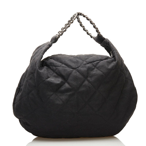 シャネル ハンドバッグ ブラック キャンバス レディース CHANEL 【中古】