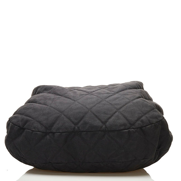 シャネル ハンドバッグ ブラック キャンバス レディース CHANEL 【中古】