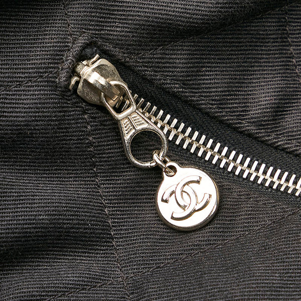 シャネル ハンドバッグ ブラック キャンバス レディース CHANEL 【中古】