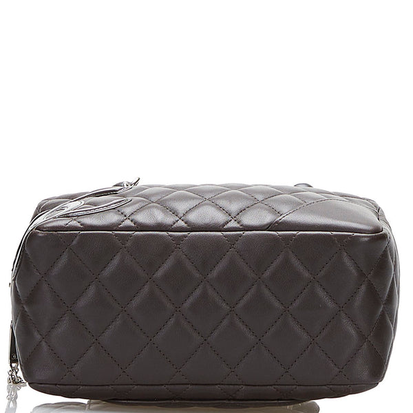 シャネル マトラッセ カンボン ミニハンドバッグ ミニボストン ブラウン レザー レディース CHANEL 【中古】