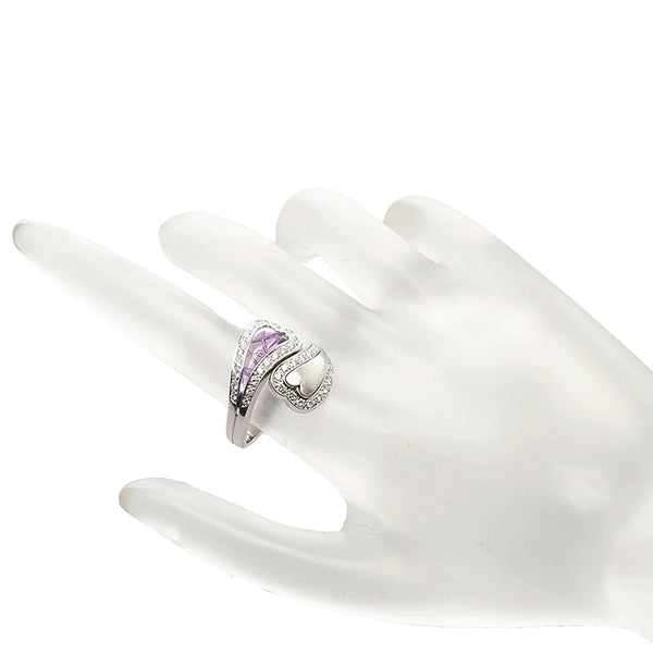 750 アメシスト1.24ct ダイヤ0.41ct リング 指輪 レディース 15.5号 【中古】